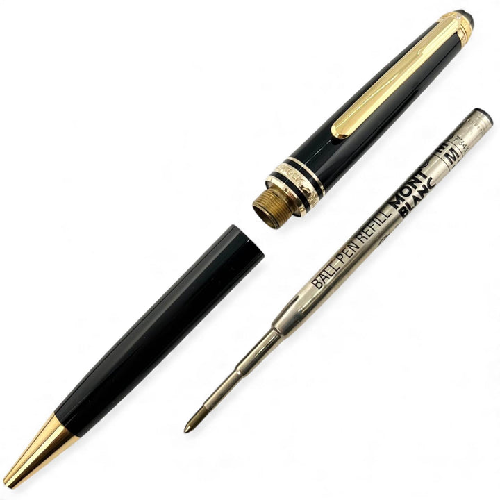 美品▲MONTBLANC モンブラン マイスターシュテュック クラシック 75周年 1Pダイヤ ツイスト式 ボールペン ブラック ドイツ製　メンズ
