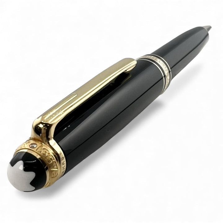 美品▲MONTBLANC モンブラン マイスターシュテュック クラシック 75周年 1Pダイヤ ツイスト式 ボールペン ブラック ドイツ製　メンズ