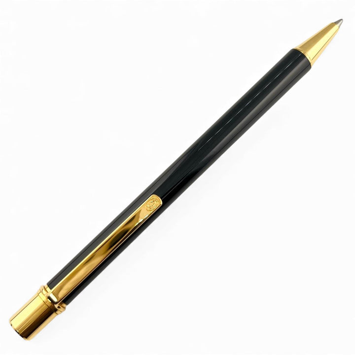 極美品▲Cartier カルティエ マスト ドゥ カルティエ ツイスト式 ボールペン ブラック ゴールド フランス製 メンズ 筆記確認済み