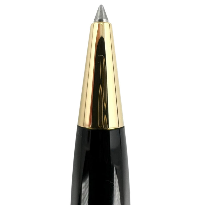 美品▲MONTBLANC モンブラン マイスターシュテュック クラシック ツイスト式 レジン ボールペン ブラック ゴールド 箱 筆記確認済み