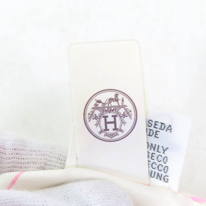 未使用品★HERMES エルメス Garde Robe Pop ガルド ローブ ポップ シルク100％ BLANC/MULTI COLORE ツイリー スカーフ 仏製 レディース