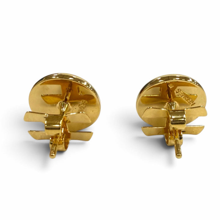 極美品★HERMES エルメス エクリプス Hポスト 直径1cm ピアス アクセサリー ピンク ゴールド レディース 箱付き