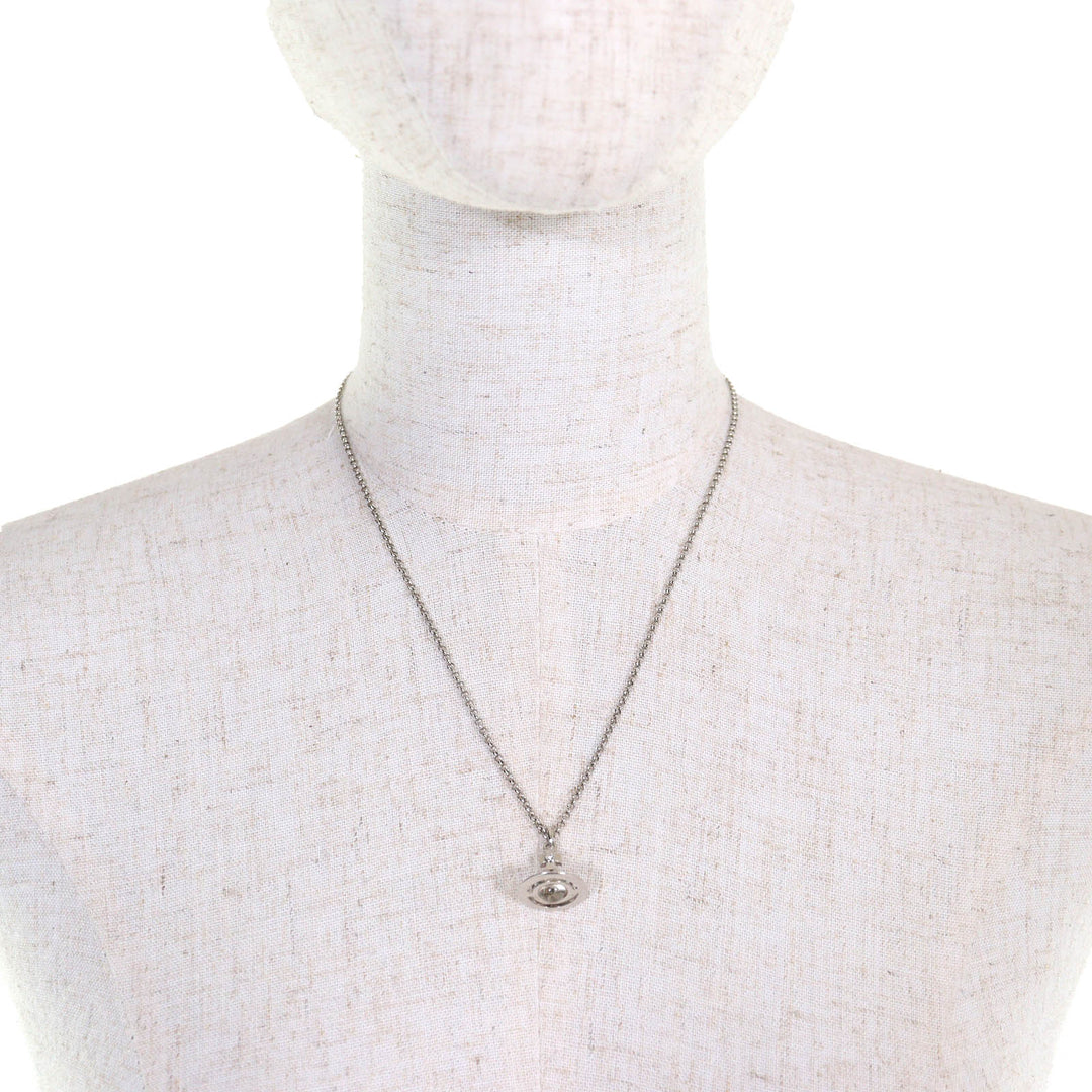 極美品△Vivienne Westwood ヴィヴィアンウエストウッド PETITE ORB PENDANT プチ オーブ ペンダント ネックレス シルバー 箱・保存袋付