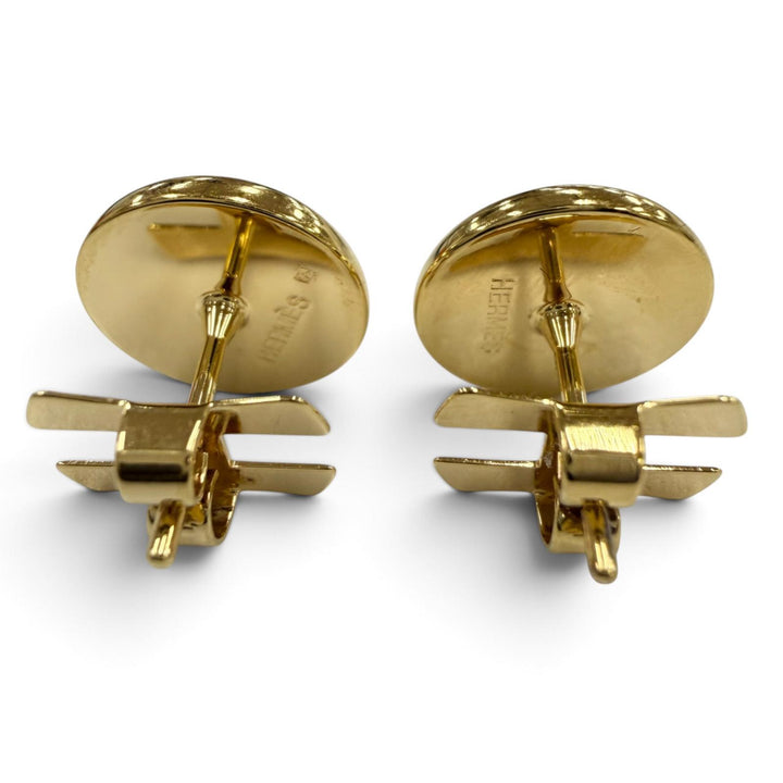 極美品☆HERMES エルメス エクリプス ピアス Hポスト アクセサリー 両耳用 ライトブルー ゴールド レディース 箱付き