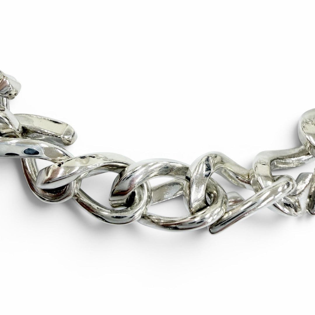 極美品☆TIFFANY&amp;Co. ティファニー フォージ ミディアム リンク ブレスレット AG925 現行品 シルバー 22 重量40.5g 定価275000円