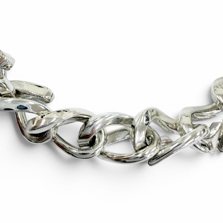 極美品☆TIFFANY&amp;Co. ティファニー フォージ ミディアム リンク ブレスレット AG925 現行品 シルバー 22 重量40.5g 定価275000円