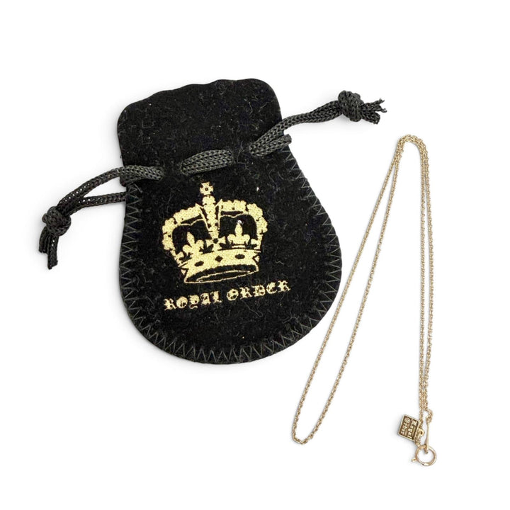 美品△Royal Order ロイヤルオーダー K10 トップレス チェーン ネックレス アクセサリー ゴールド 重量2.6g レディース 保存袋付き