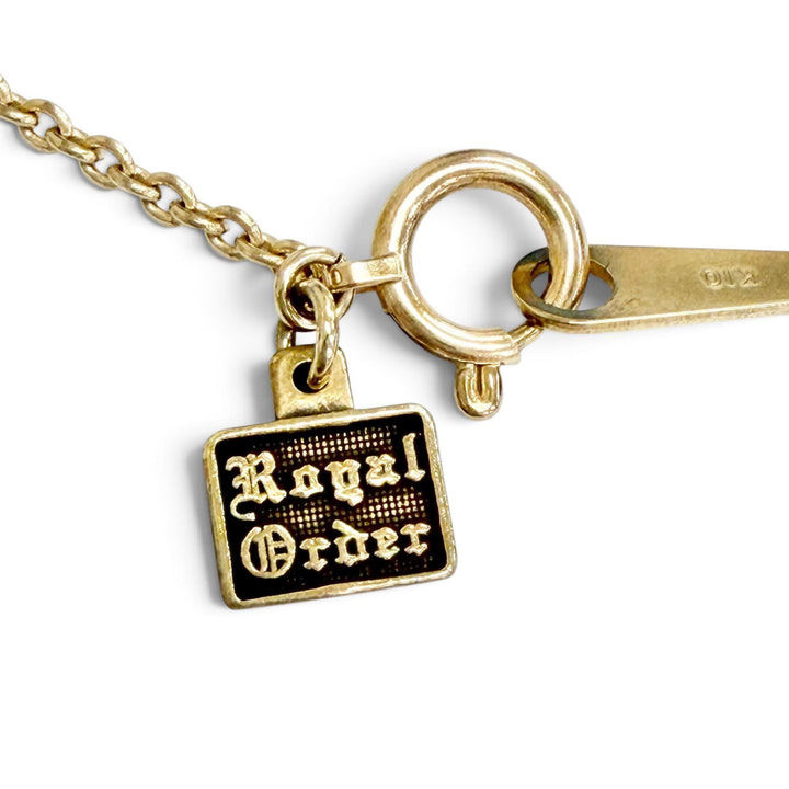 美品△Royal Order ロイヤルオーダー K10 トップレス チェーン ネックレス アクセサリー ゴールド 重量2.6g レディース 保存袋付き
