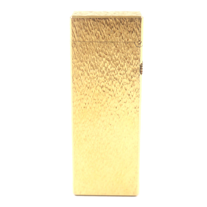 良品▼Dunhill ダンヒル スクエア ロゴ入り 総柄 ローラー式 ガスライター ゴールド スイス製 メンズ 着火確認済み
