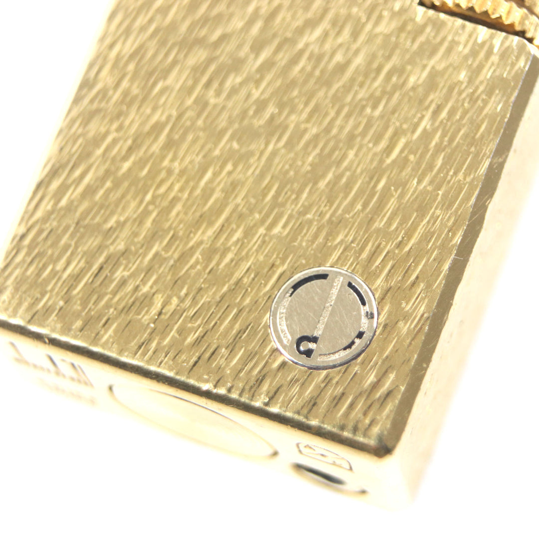 良品▼Dunhill ダンヒル スクエア ロゴ入り 総柄 ローラー式 ガスライター ゴールド スイス製 メンズ 着火確認済み