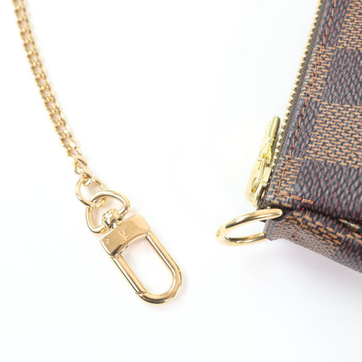 極美品☆LOUIS VUITTON ルイヴィトン N58009 ミニ・ポシェット・アクセソワール ダミエ・エベヌ ブラウン フランス製 レディース