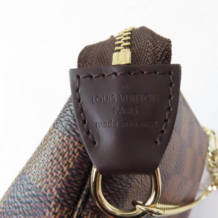 極美品☆LOUIS VUITTON ルイヴィトン N58009 ミニ・ポシェット・アクセソワール ダミエ・エベヌ ブラウン フランス製 レディース
