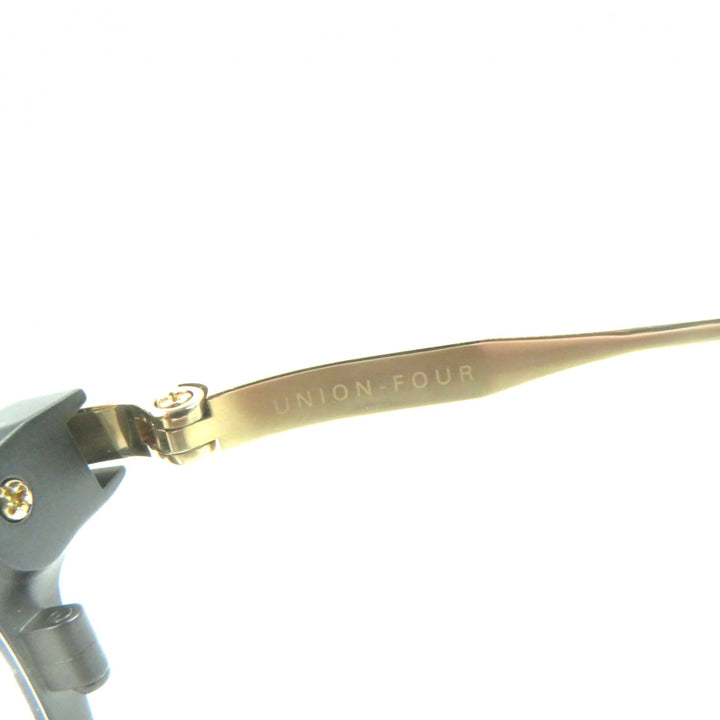 極美品○DITA ディータ DTX426 UNION-FOUR ロゴ金具付き メタルリム ボストンシェイプ メガネ 眼鏡 アイウェア 47□21-145 度入り