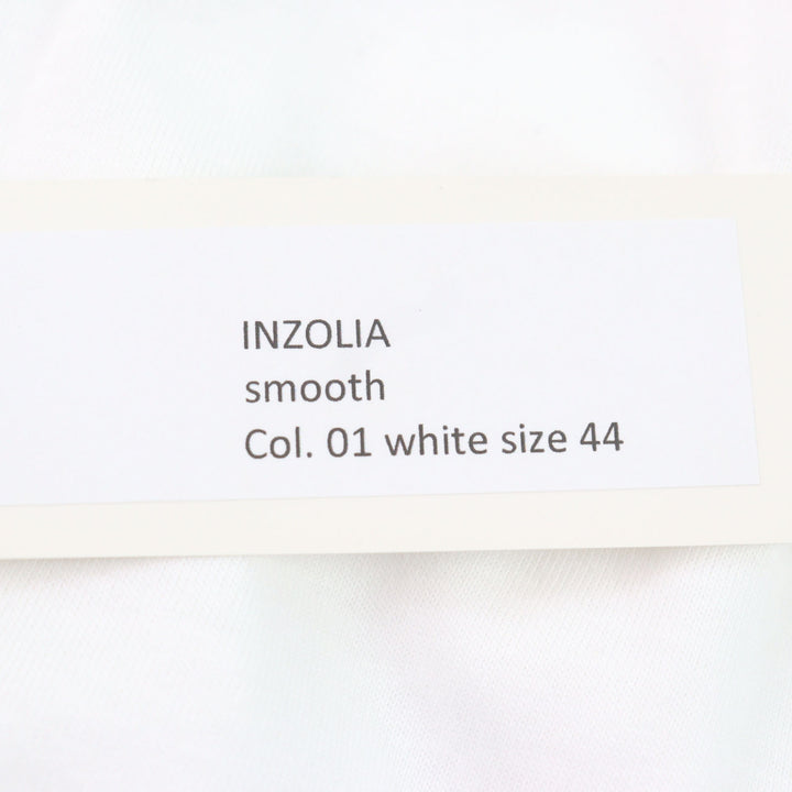 未使用品○ANTICIPO アンティーチポ INZOLIA インツォリア ロゴタグ付き スムースコットン Vネック リブ切替 半袖Ｔシャツ 白 44 正規品