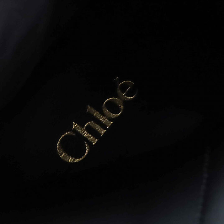 極美品△Chloe クロエ CODDINGTON ロゴ型押し サイドジップ レースアップ レザー アンクルブーツ ショートブーツ ブラック 36 保存袋付き