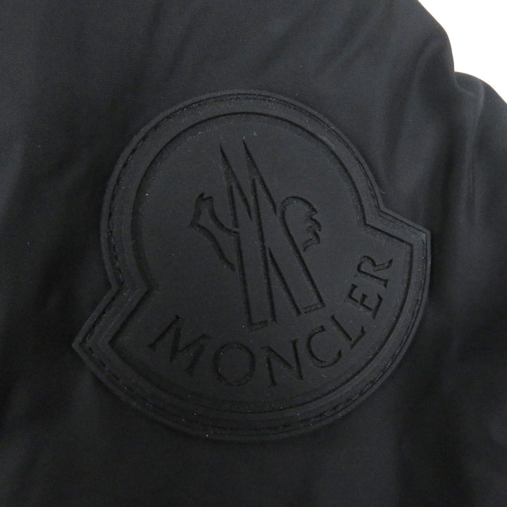 美品□MONCLER モンクレール 19-20AW MENUE GIUBBOTTO デカロゴワッペン ダウンジャケット ブラック 2 ハンガー付き 正規品 メンズ
