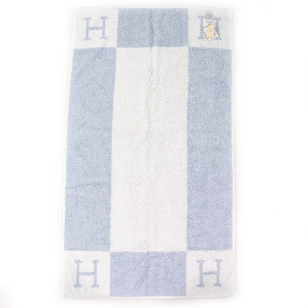未使用品△HERMES エルメス 102193M Avalon アヴァロン コットン100％ ベビー バスタオル おくるみ ブランケット BLEU GLACIER 箱付 伊製