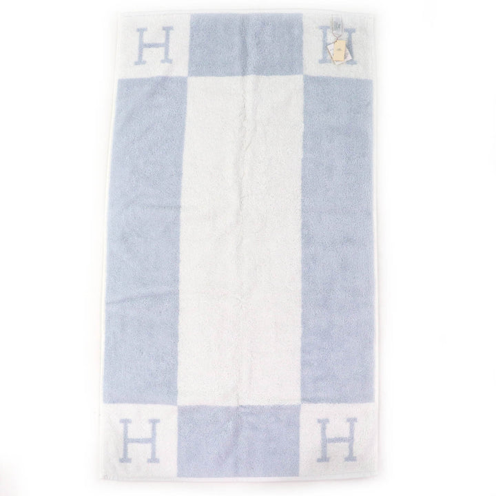 未使用品△HERMES エルメス 102193M Avalon アヴァロン コットン100％ ベビー バスタオル おくるみ ブランケット BLEU GLACIER 箱付 伊製