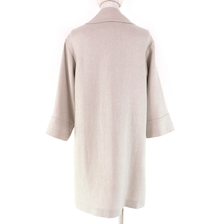 極美品△S MaxMara DESIGN FOR EASY LIVING エス マックスマーラ リネン コットン ロゴボタン シングル ロングコート 38 正規品 伊製