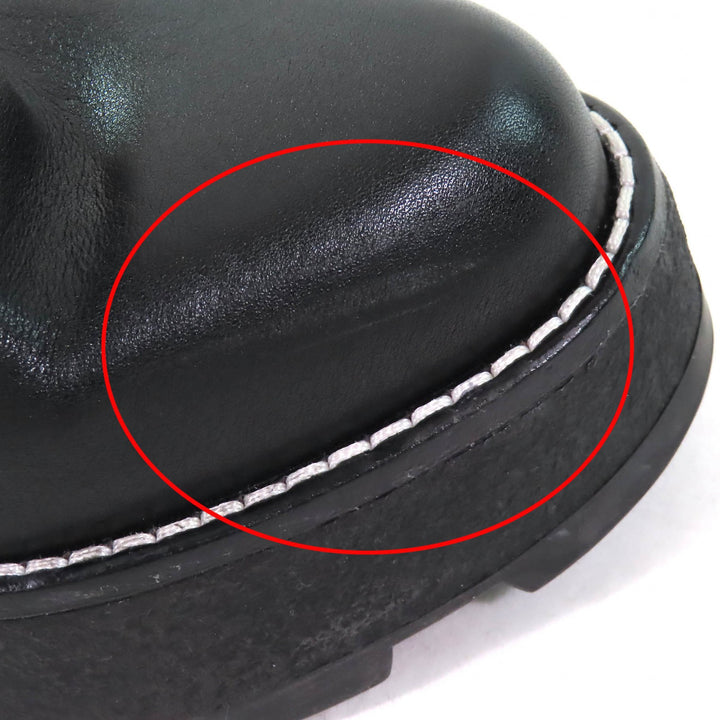 美品△LOUIS VUITTON ルイヴィトン ボブールライン LVロゴ バックジップデザイン ムートン 2WAY アンクルブーツ ショートブーツ 黒 36.5