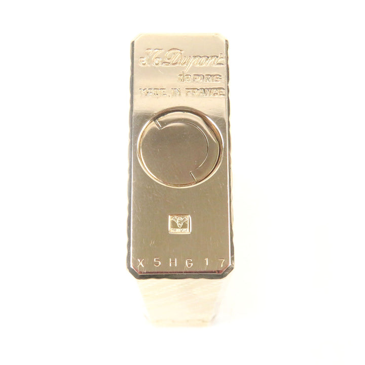外装美品□Dupont デュポン ライン1 ロング チェック柄 スクエア ローラー式 喫煙具 ガスライター ピンクゴールド フランス製 着火不可