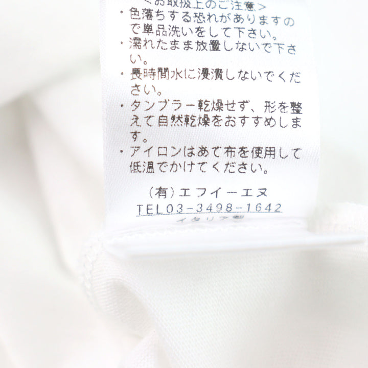 未使用品○ANTICIPO アンティーチポ INZOLIA インツォリア ロゴタグ付き スムースコットン Vネック リブ切替 半袖Ｔシャツ 白 44 正規品
