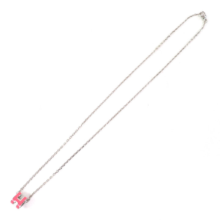 極美品△HERMES エルメス Mini Pop H pendant ミニポップ H ペンダント ネックレス ピンク シルバー 箱・保存袋付 フランス製 レディース