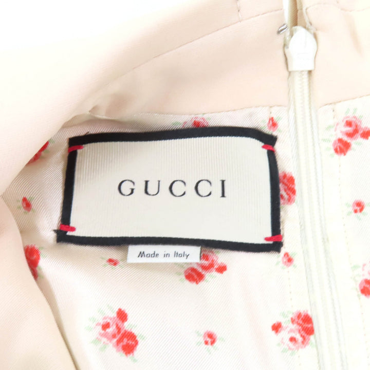 極美品★GUCCI グッチ 530704 タイガーヘッドボタン付 半袖 膝丈 ツイード ワンピース マルチ 36 イタリア製 正規品 レディース