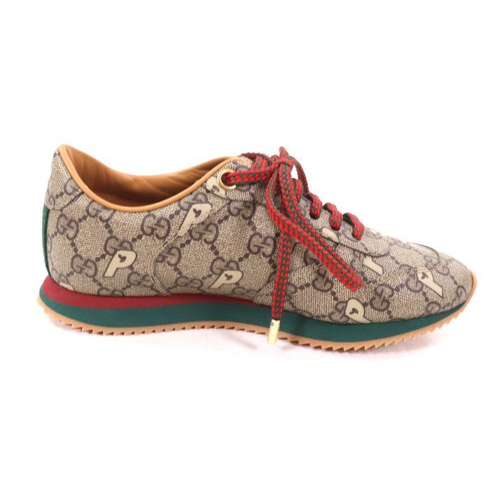 未使用品★GUCCI Palace グッチ パレス 727940 GGスプリーム GG-P ロゴ金具付 レースアップ スニーカー ブラウン 35 箱・袋付 レディース
