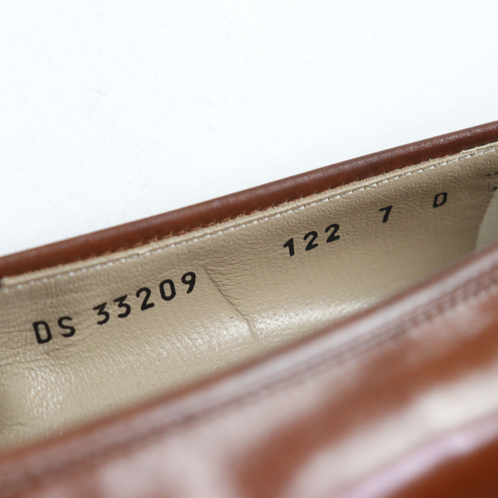 未使用品▲Salvatore Ferragamo サルヴァトーレフェラガモ 33209 BABS ダブルガンチーニ レザーローファー ブラウン ゴールド金具 7 箱付