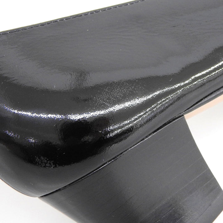 極美品▲Salvatore Ferragamo サルヴァトーレフェラガモ 67035 MAIL ヴァラリボン レザーパンプス ブラック ゴールド金具 5 箱・保存袋付