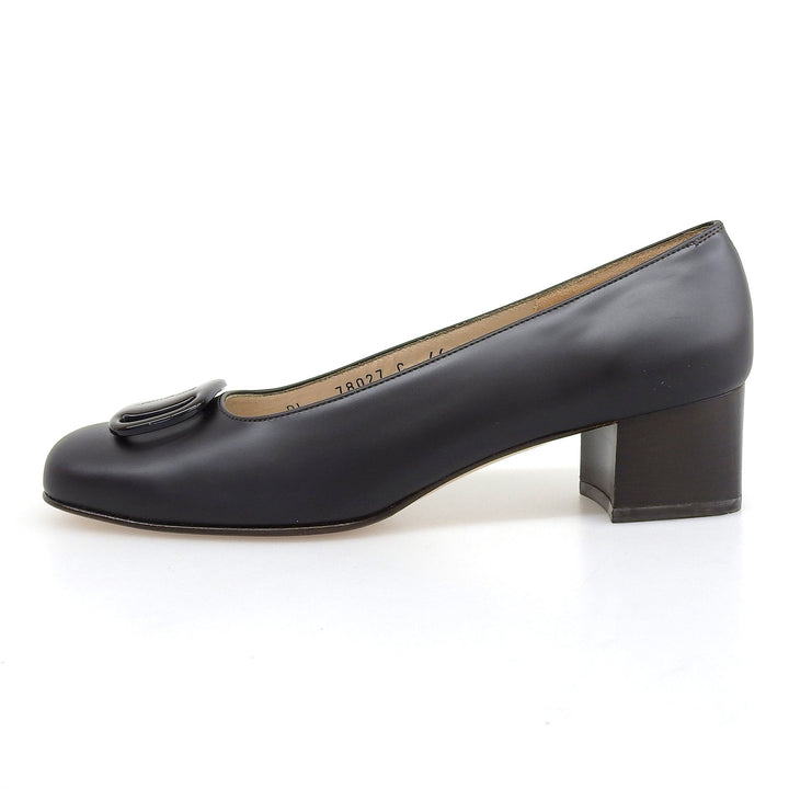 極美品▲Salvatore Ferragamo サルヴァトーレフェラガモ FRAGOLA ヴァラ レザーパンプス ダークブラウン 6 箱付き イタリア製 レディース
