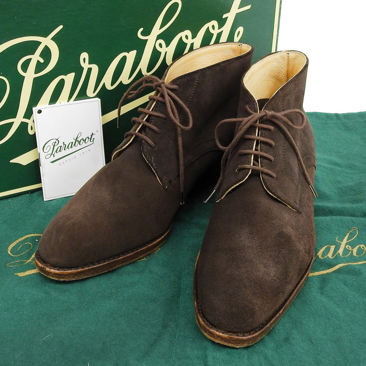 美品▲Paraboot パラブーツ スウェードレザー ショートブーツ ブラウン 4.5 保存袋付き フランス製 レディース