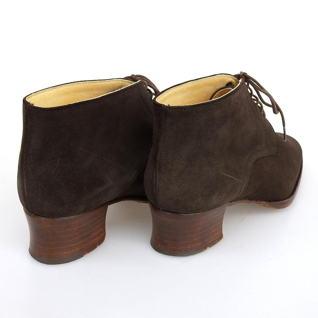 美品▲Paraboot パラブーツ スウェードレザー ショートブーツ ブラウン 4.5 保存袋付き フランス製 レディース