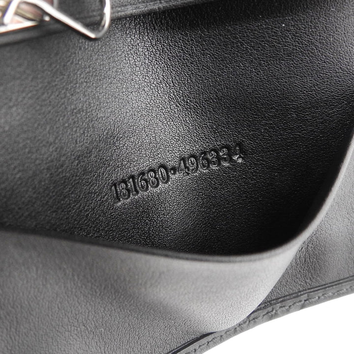 極美品▲GUCCI グッチ 181680 グッチシマ インターロッキングG 6連 レザー キーケース ブラック シルバー金具 箱付き イタリア製 メンズ