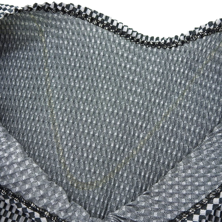 美品▲PLEATS PLEASE プリーツプリーズ イッセイミヤケ PP51-JT473 ブロックチェック 半袖カットソー ブラック ホワイト 3 日本製 正規品