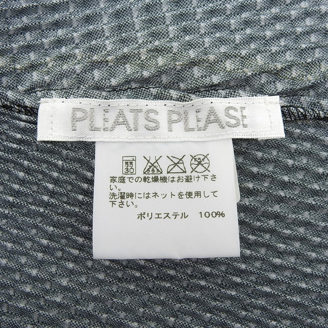 美品▲PLEATS PLEASE プリーツプリーズ イッセイミヤケ PP51-JT473 ブロックチェック 半袖カットソー ブラック ホワイト 3 日本製 正規品