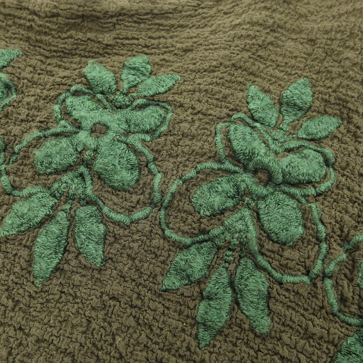 美品▲me ISSEY MIYAKE ミー イッセイミヤケ MI44FT40 カリフラワー フラワー刺繍 7分袖 ワンピース カーキ ― 正規品 レディース