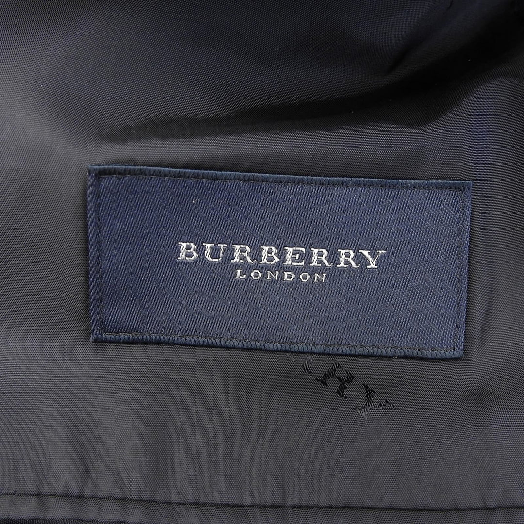 良品▲BURBERRY LONDON バーバリーロンドン モヘア混 ロゴメタルボタン シングル スーツ ネイビー 98-88-175 日本製 正規品 メンズ