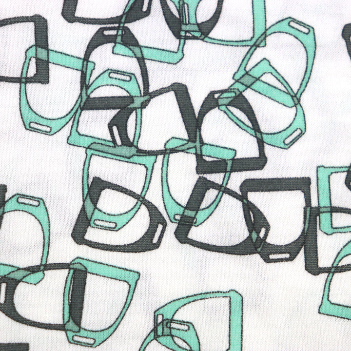 美品▼HERMES エルメス シェーヌダンクルプリント クルーネック ショートスリーブ 半袖Ｔシャツ ホワイト グリーン M イタリア製 メンズ