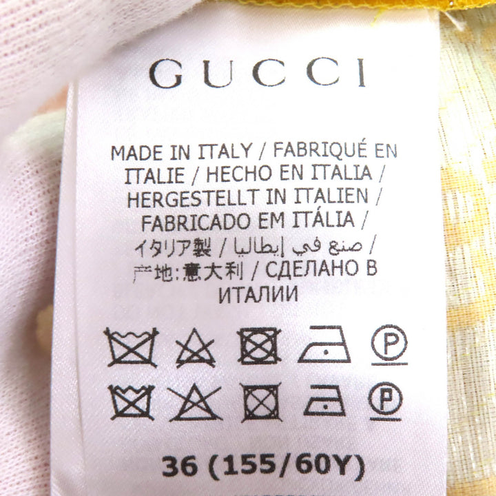極美品△GUCCI グッチ 20AW 627877 ウール シルク GGジャガード フレアパンツ ベルボトム トラウザー イエロー シルバー 36 伊製 正規品