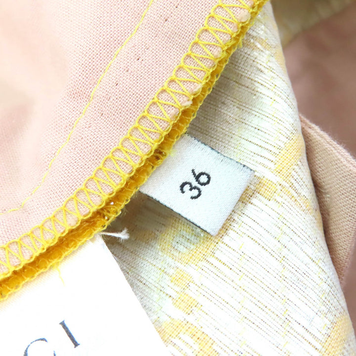 極美品△GUCCI グッチ 20AW 627877 ウール シルク GGジャガード フレアパンツ ベルボトム トラウザー イエロー シルバー 36 伊製 正規品