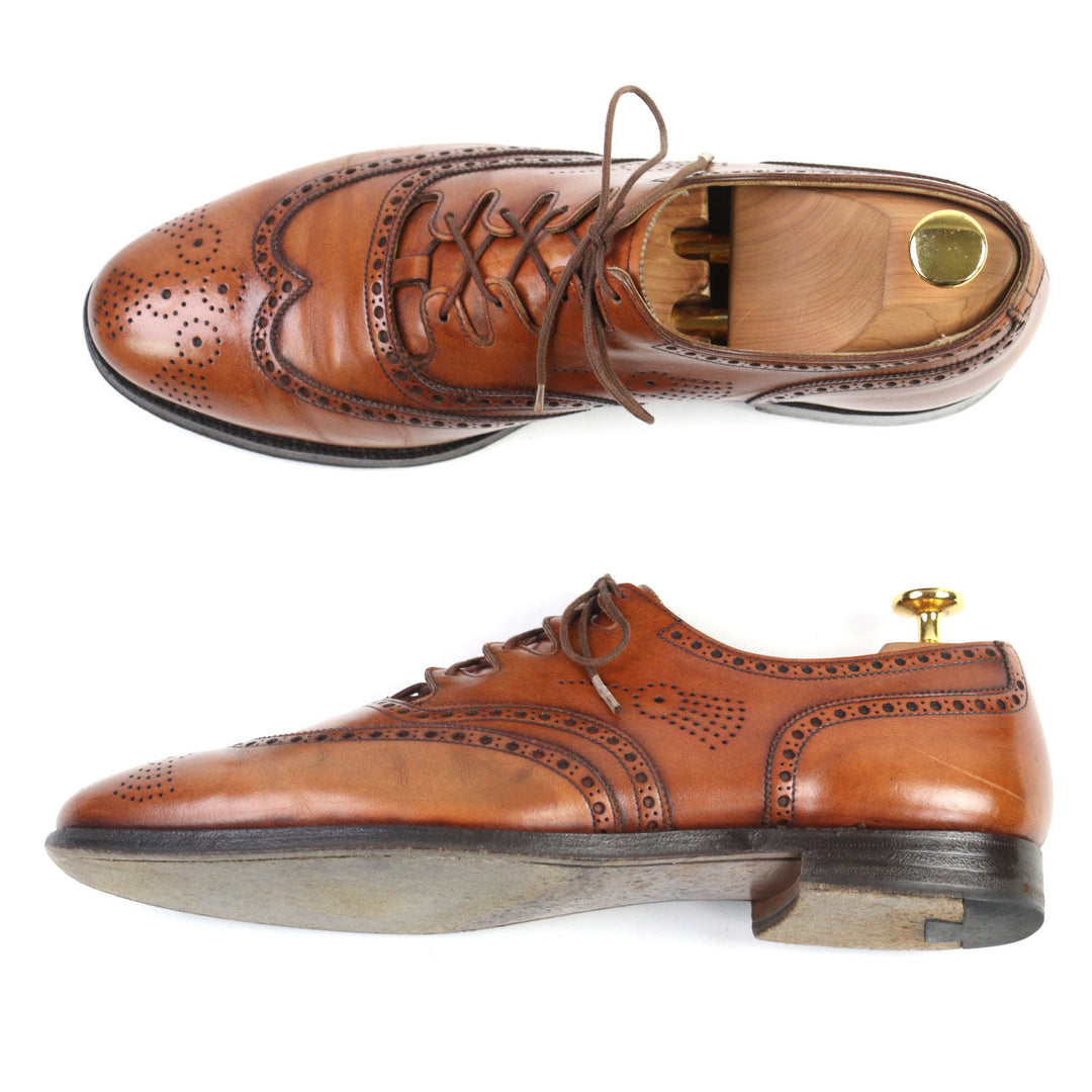 美品○CROCKETT&amp;JONES クロケットアンドジョーンズ 5899 GHILLIE 2 ウイングチップ メダリオン ギリーシューズ レザーシューズ 7.5