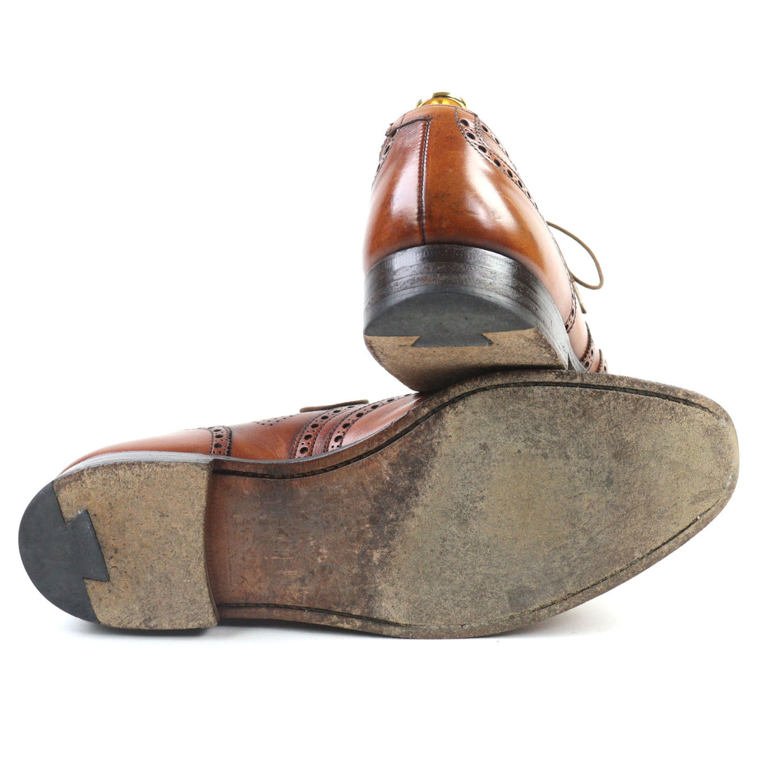 美品○CROCKETT&amp;JONES クロケットアンドジョーンズ 5899 GHILLIE 2 ウイングチップ メダリオン ギリーシューズ レザーシューズ 7.5