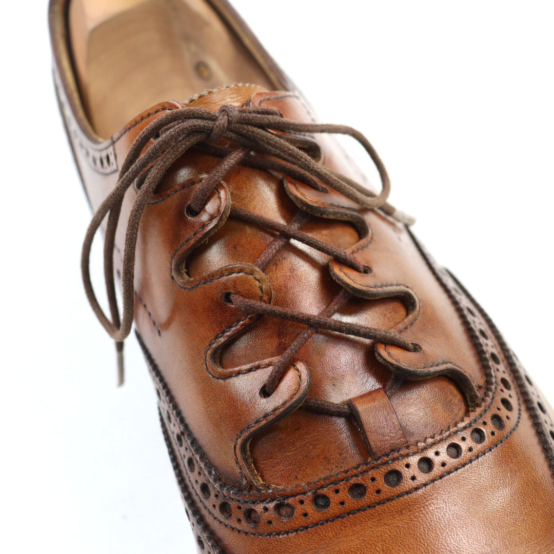 美品○CROCKETT&amp;JONES クロケットアンドジョーンズ 5899 GHILLIE 2 ウイングチップ メダリオン ギリーシューズ レザーシューズ 7.5