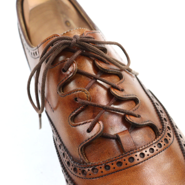 美品○CROCKETT&amp;JONES クロケットアンドジョーンズ 5899 GHILLIE 2 ウイングチップ メダリオン ギリーシューズ レザーシューズ 7.5