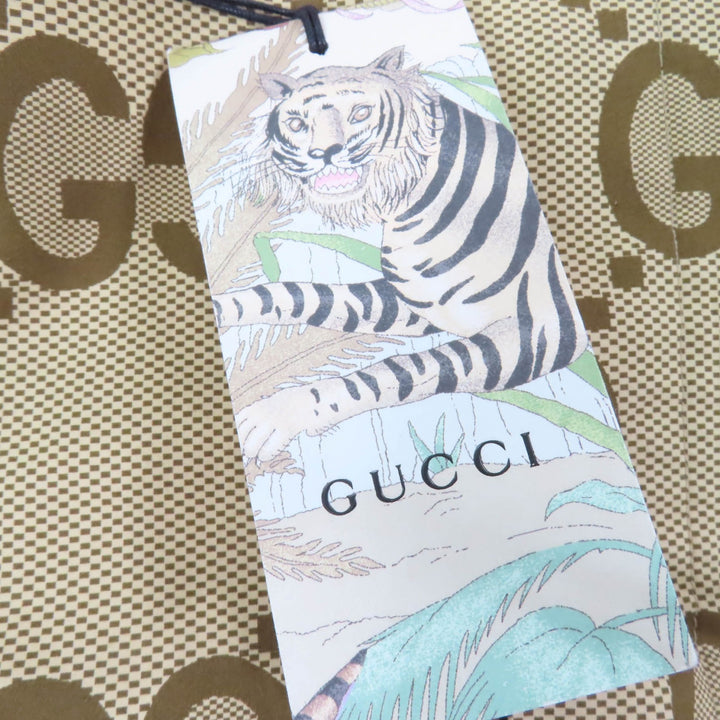 極美品☆GUCCI グッチ 22SS 682981 TIGER コットン100％ GG柄 大判 コート レッド ブラウン 40 ハンガー付 イタリア製 正規品 レディース