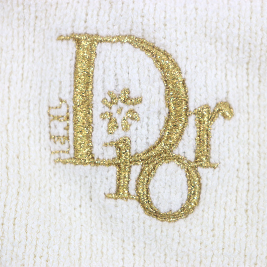 極美品▼DIOR ディオール オム 313M657AT498 ERL クルーネック ラビットパッチ ロゴ刺繍 ニットセーター アイボリー M 正規品 メンズ