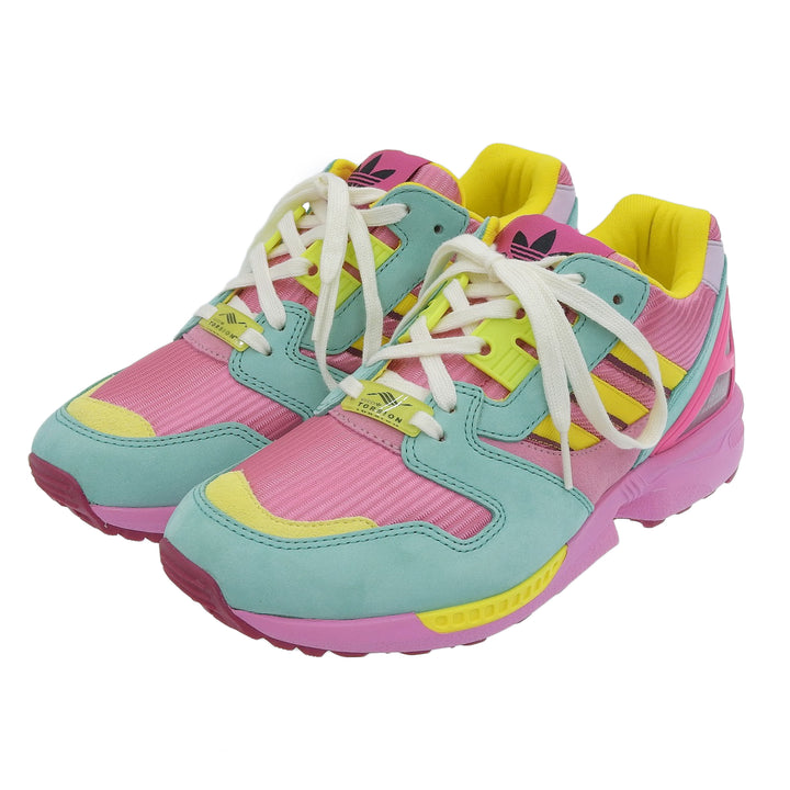 未使用品▲GUCCI×adidas グッチ×アディダス 722212 TORSION ZX8000 スウェードレザー スニーカー ピンク マルチ 22.5 箱・保存袋付き