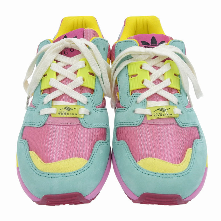 未使用品▲GUCCI×adidas グッチ×アディダス 722212 TORSION ZX8000 スウェードレザー スニーカー ピンク マルチ 22.5 箱・保存袋付き